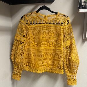 Yellow Lace Women's Top